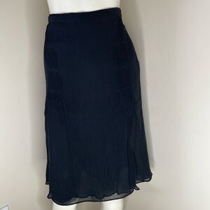 Vintage 100% SILK Ann Taylor Black Midi Skirt whimsygoth